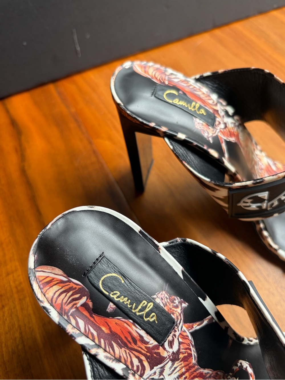 CAMILLA Franks Leopard Tiger Print Block Heel Sandals EU 40 US 9.5 Sample - Picture 16 of 16